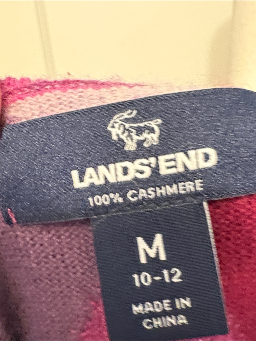 Lands' End Argyle Button-Front Cardigan in Pink and Purple - Picture 5 of 5
